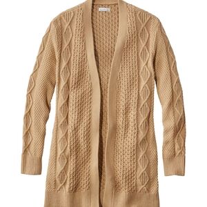 Ll Bean Women's Signature Cotton Cardigan - Saddle - Small